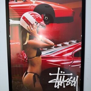 Stussy Red and Black Wall Art